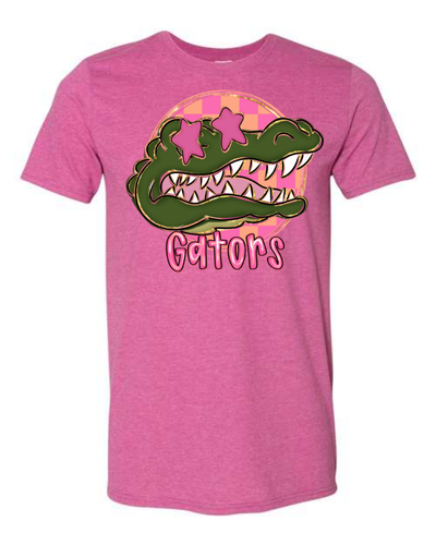 Pink star eyes gator tee