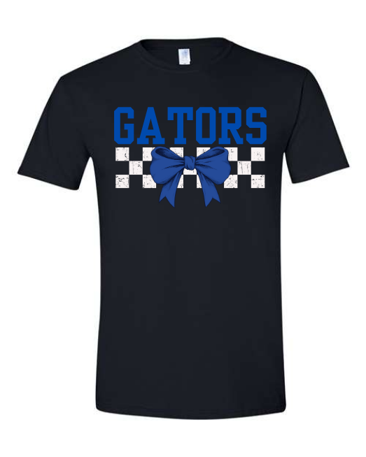 Blue and black gator checkered tee
