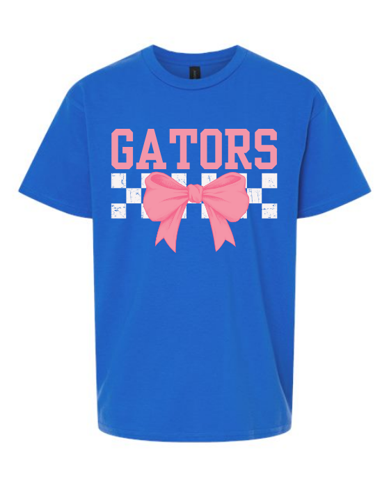 Blue and pink gator checkered