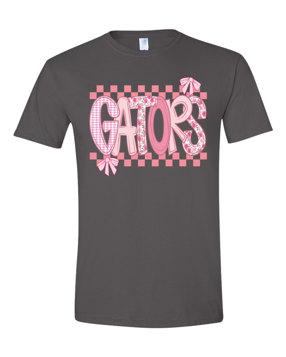 Grey and pink Gator tee
