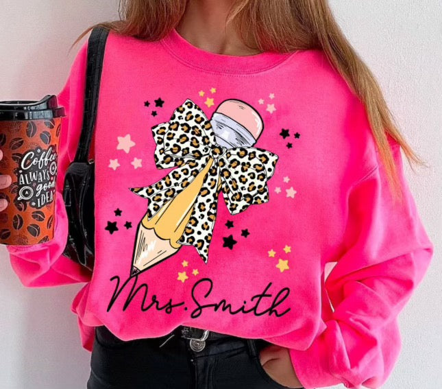 personalized pencil sweatshirt